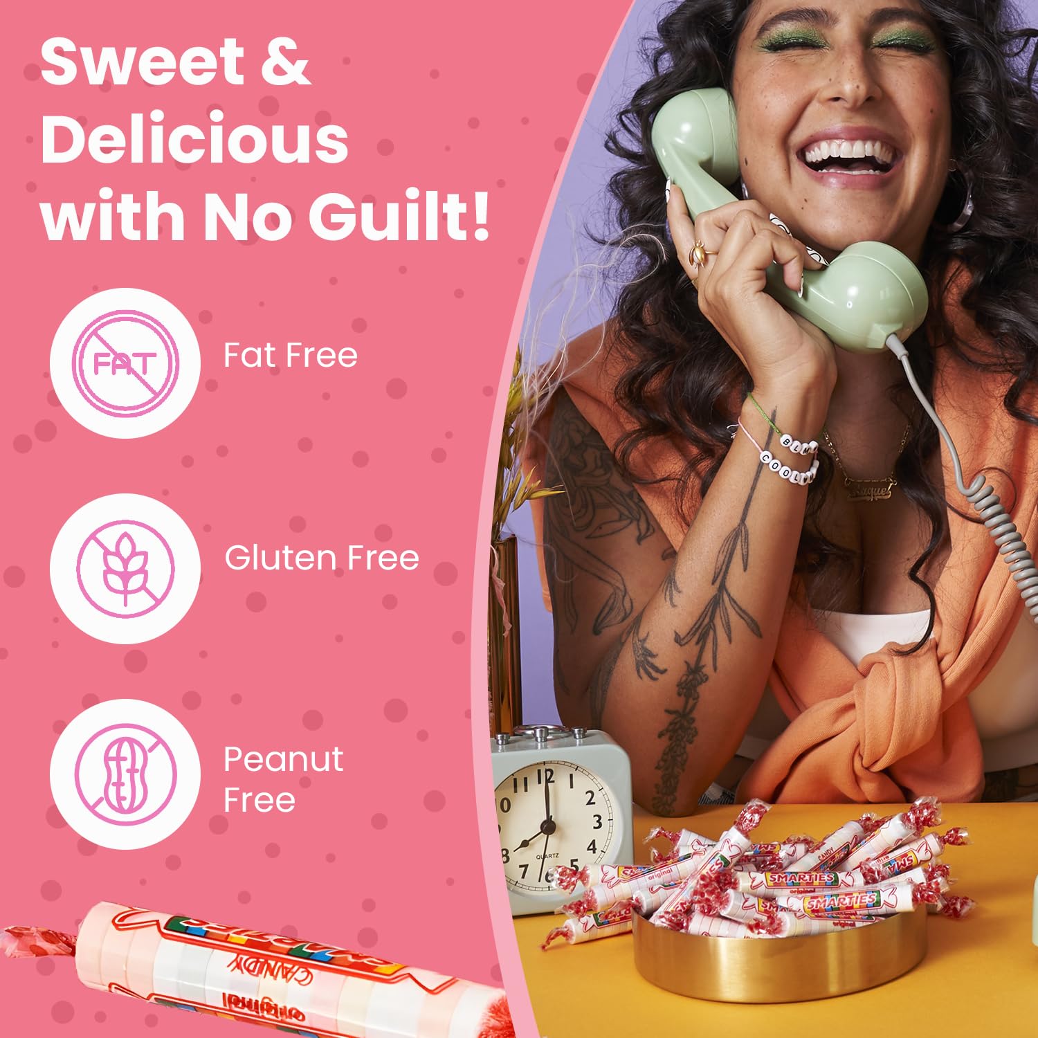 Smarties Candy Bulk Rolls Original Flavor, Gluten & Vegan Free, Classic Sweetness from Family Owned Company Since 1949, Peanut-Free & Dairy-Free, Perfect Halloween, 1 lb Bag
