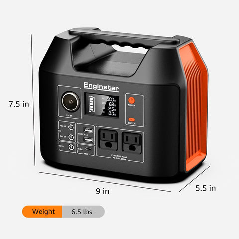 EnginStar Portable Power Station 300W 296Wh Solar Generator