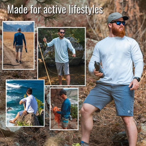 Vapor Apparel Men's Outdoor UPF 50+ Long Sleeve T-Shirt, UV Sun Protection for Fishing, Running, Hiking, Swimming