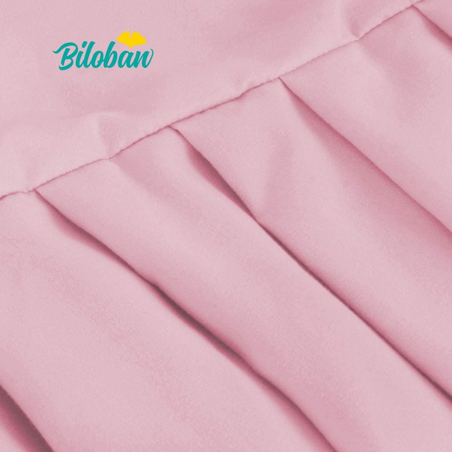 Crib Skirt with Pompoms Pink, 14" Drop, Fits Standard Crib