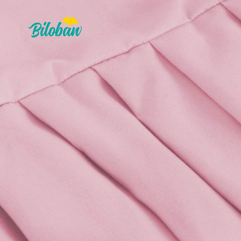 Crib Skirt with Pompoms Pink, 14" Drop, Fits Standard Crib