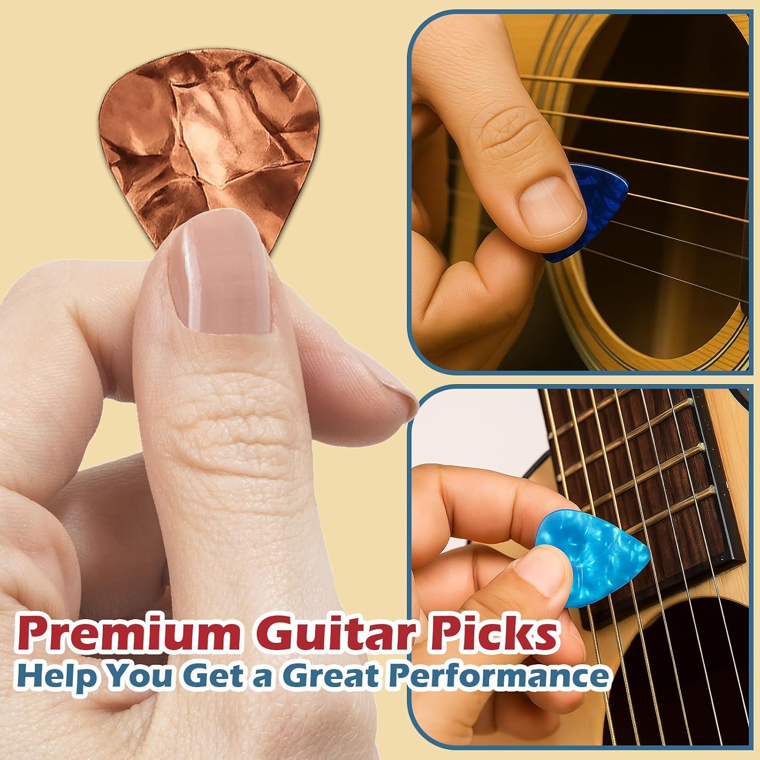 60Pack Guitar Picks With Organizer Box: Variety Colorful Guitar Pick - Thin, Medium & Heavy 3 Different Thickness for Acoustic Guitar, Metallica Guitar, Electric Guitar, Ukulele Bass