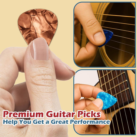 60Pack Guitar Picks With Organizer Box: Variety Colorful Guitar Pick - Thin, Medium & Heavy 3 Different Thickness for Acoustic Guitar, Metallica Guitar, Electric Guitar, Ukulele Bass