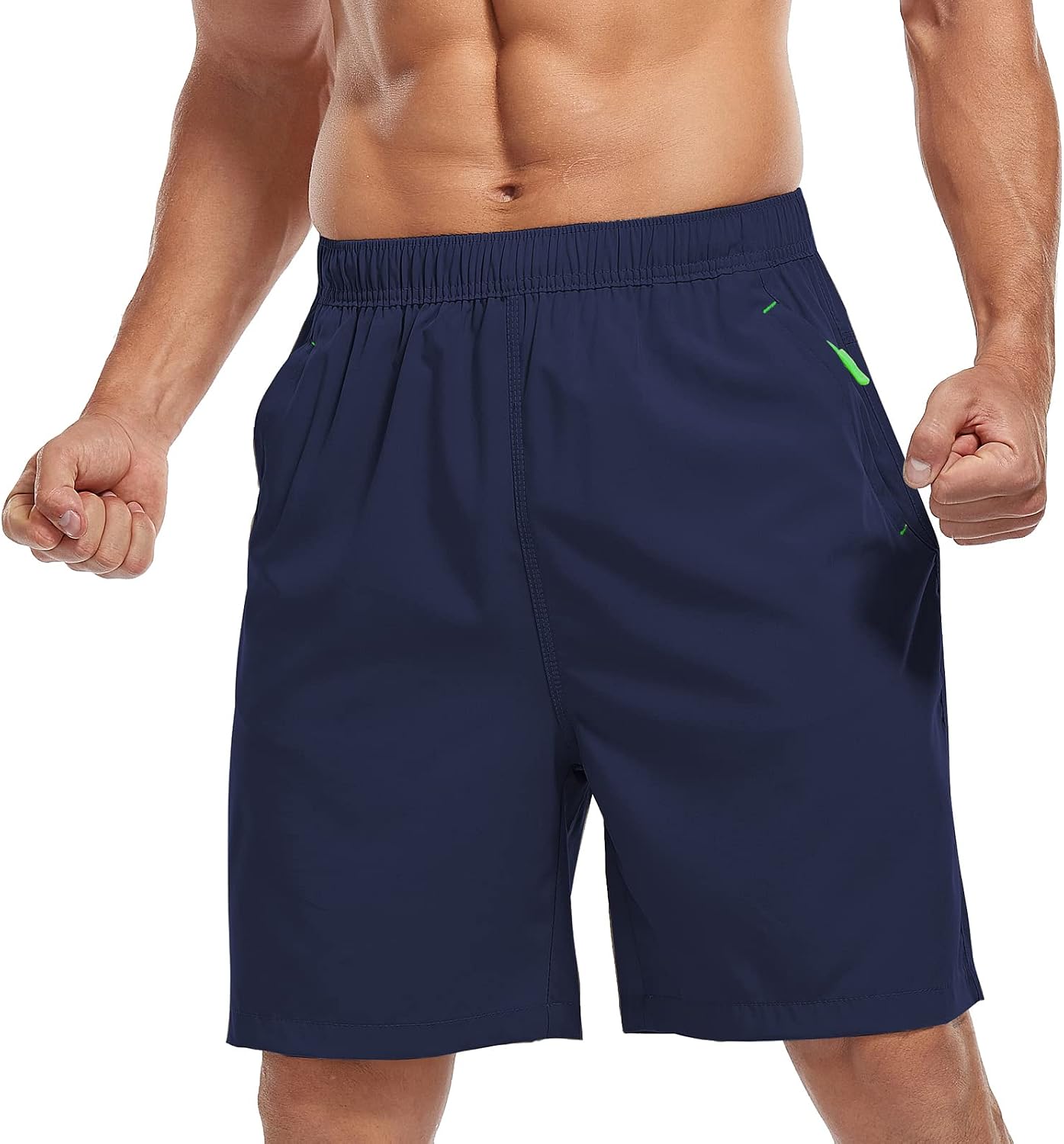 SPOSULEI Men's Athletic Hiking Shorts Water Resistant Quick-Dry Lightweight Outdoor Sweat Shorts with Zipper Pockets