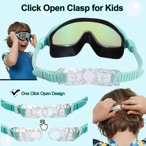 Seago 2 Pack Swim Goggles for Kids 3-14 Anti-Fog & UV Wide View Boys Girls