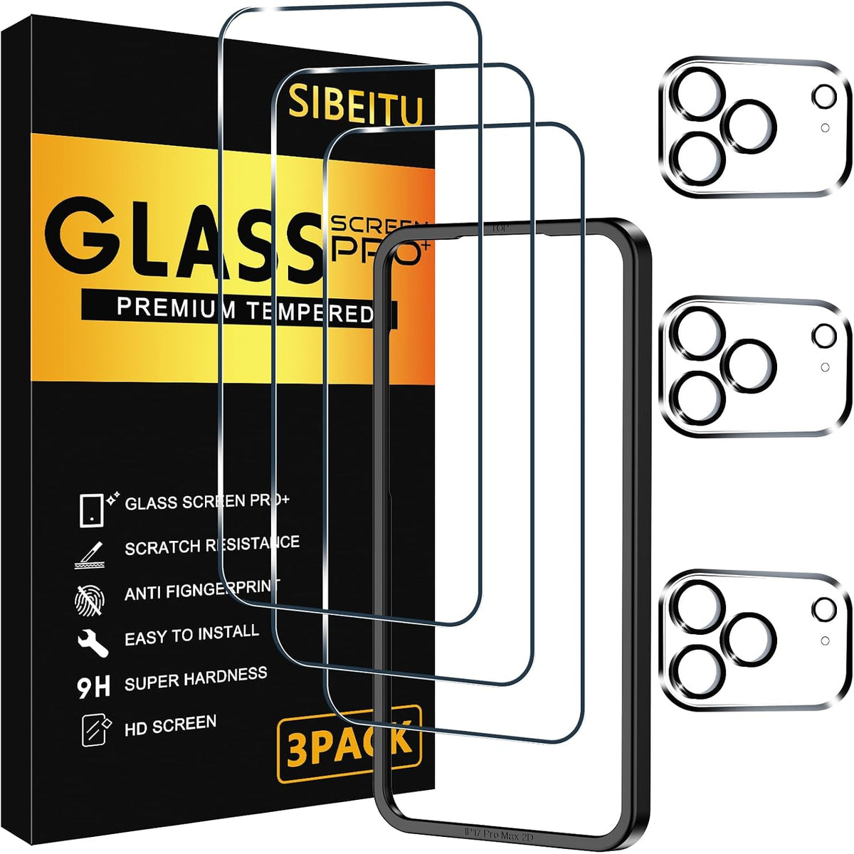 SIBEITU Screen Protector for iPhone 17 Pro Max Tempered Glass Film