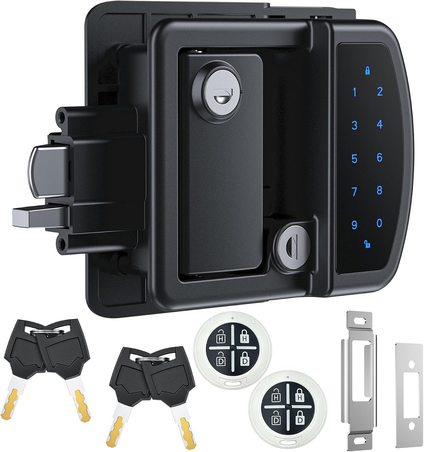 RV Keyless Entry Door Lock with Bluetooth Remote and Keypad for Camper