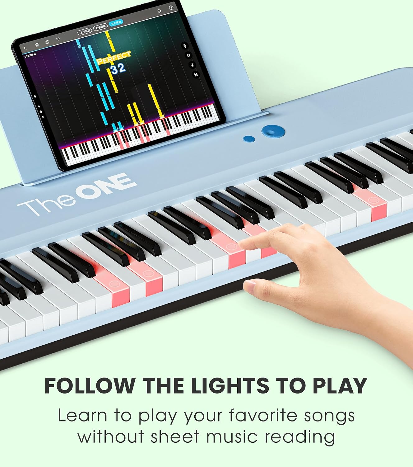 The ONE 61 Key Piano Keyboard with Lighted Keys, Bluetooth MIDI