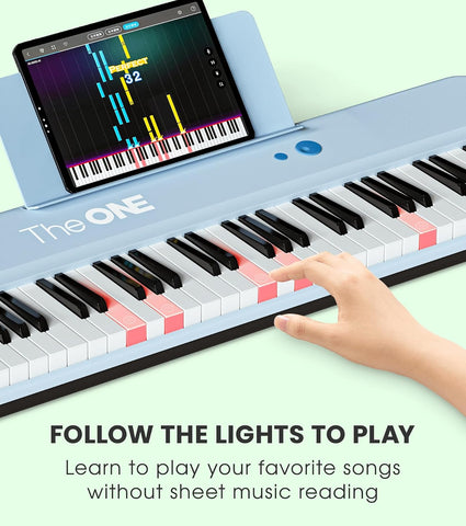 The ONE 61 Key Piano Keyboard with Lighted Keys, Bluetooth MIDI