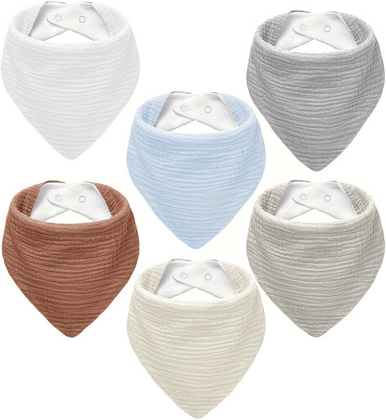 NISXABEBE Muslin Baby Bibs,Soft Triangular Baby Bandana Drool Bibs for Baby Boy Girl,Solid Colors Bib for Drooling Teething