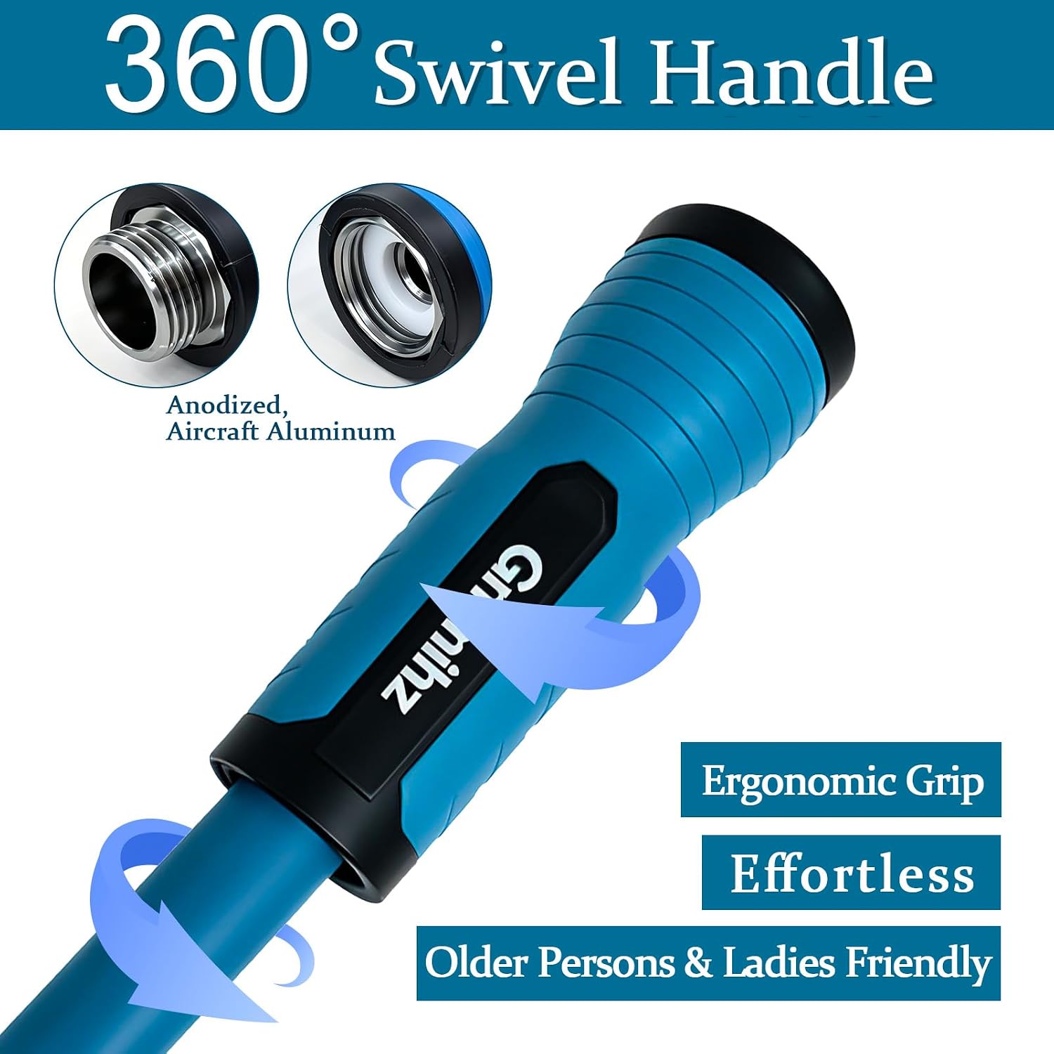 Garden Hose 3ft, Made of TPE(BetterThan PVC), Lightweight but Durable Water Hose with Ergonomic Swivel Fittings, Drinking Water Safe Material