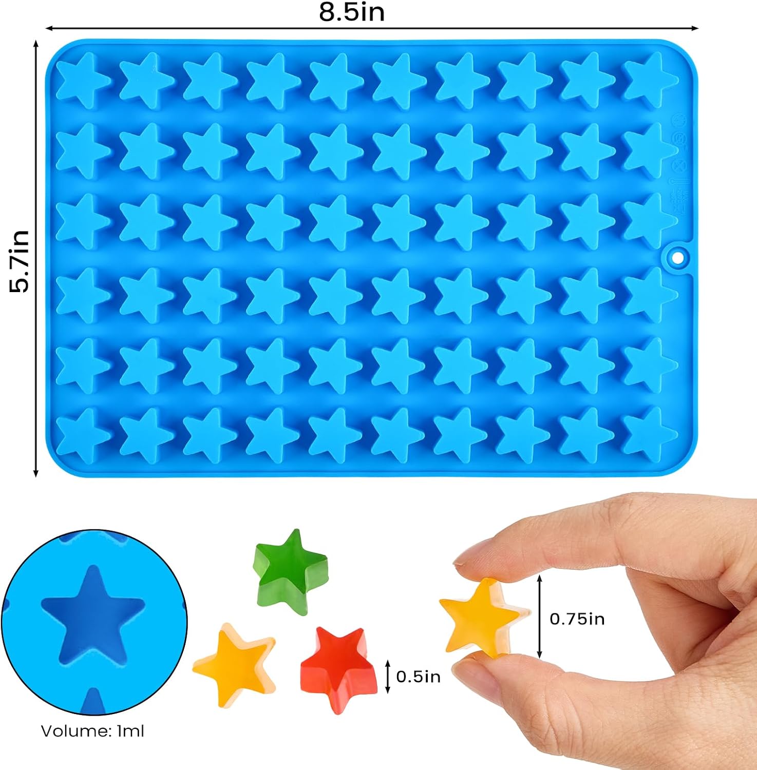 JOERSH Star Candy Molds, 240 Cavities, 4Pcs