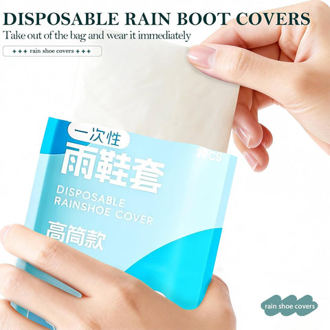 12 Pcs Individually Packaged Long Rain Shoe Covers, Extended Length Clear Adults Shoe Ponchos, Anti-slip Plastic Rain Boot Covers, Perfect for Adults & Disney Trips (Clear Adults L 12Pcs/6Pairs)