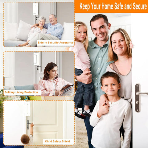 Home Security Door Reinforcement Lock, Upgraded Front Door Locks for Kids Safety Withstand 800 lbs, Child Proof Door Lock, Extra Door Lock from Inside Prevent Unauthorized Entry (2 Pack, White)