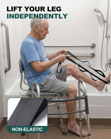 Trideer Non-Elastic Stretching Strap with Loops for Physical Therapy & Rehab, Knee Hip Leg ROM Post-Surgery, Yoga Strap for Stretching, Leg Lifter Strap Mobility Aid, Hamstring Calf Back