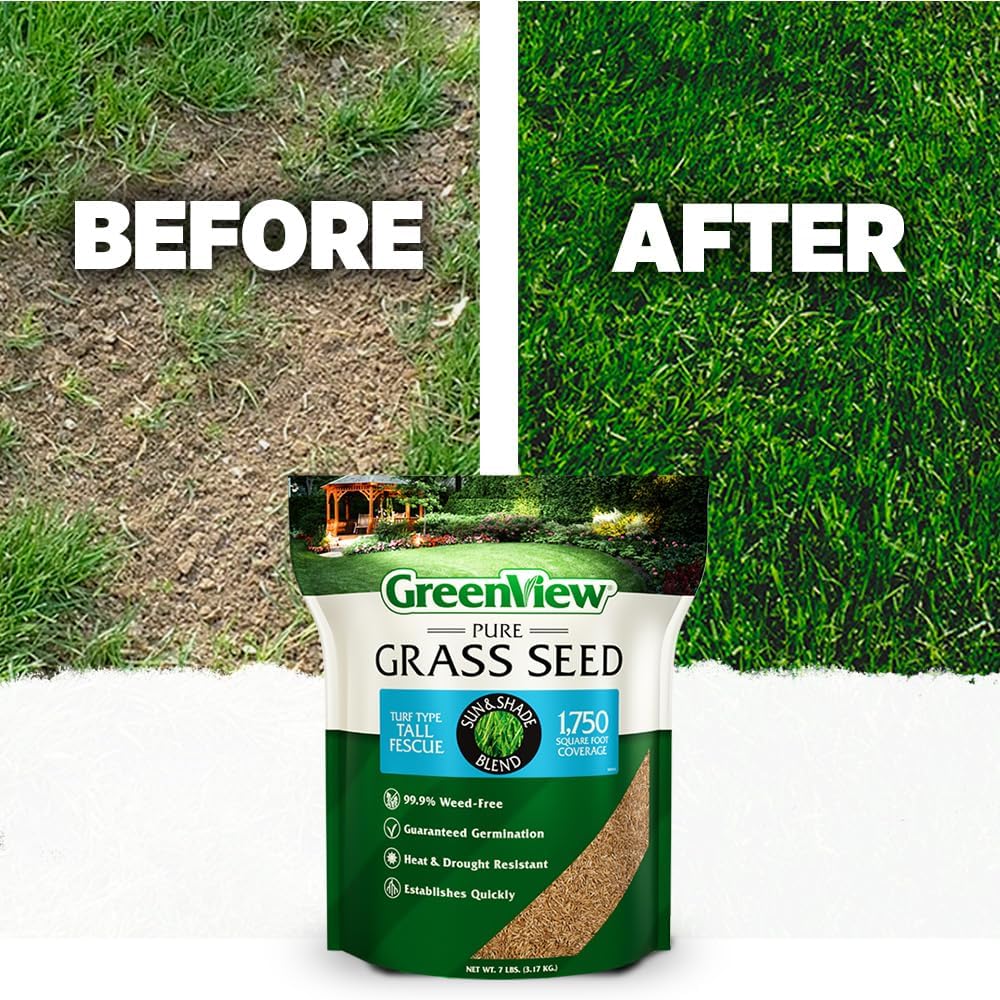 GreenView Turf Type Tall Fescue Grass Seed, Sun & Shade Blend, 20 lb. Bag