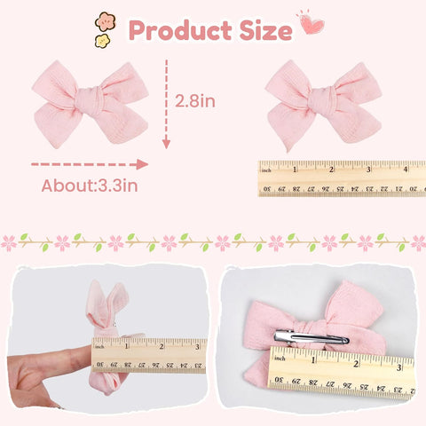 CÉLLOT 40 Pieces Girls Hair Bows Linen Fabric Bows Alligator Clips Hair Accessories for Little Girls Toddlers Kids and Teens