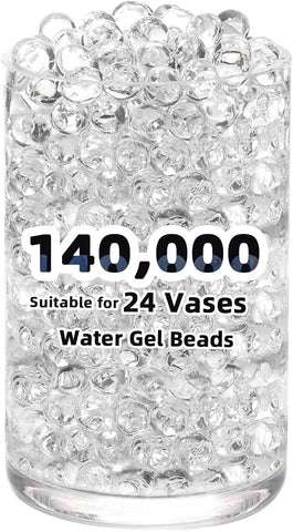 FALAMON 140,000 Clear Water Gel Beads for Vases, Transparent Vase Filler, Christmas Decoration, Wedding Centerpiece, Floating Candles, Floral Decoration