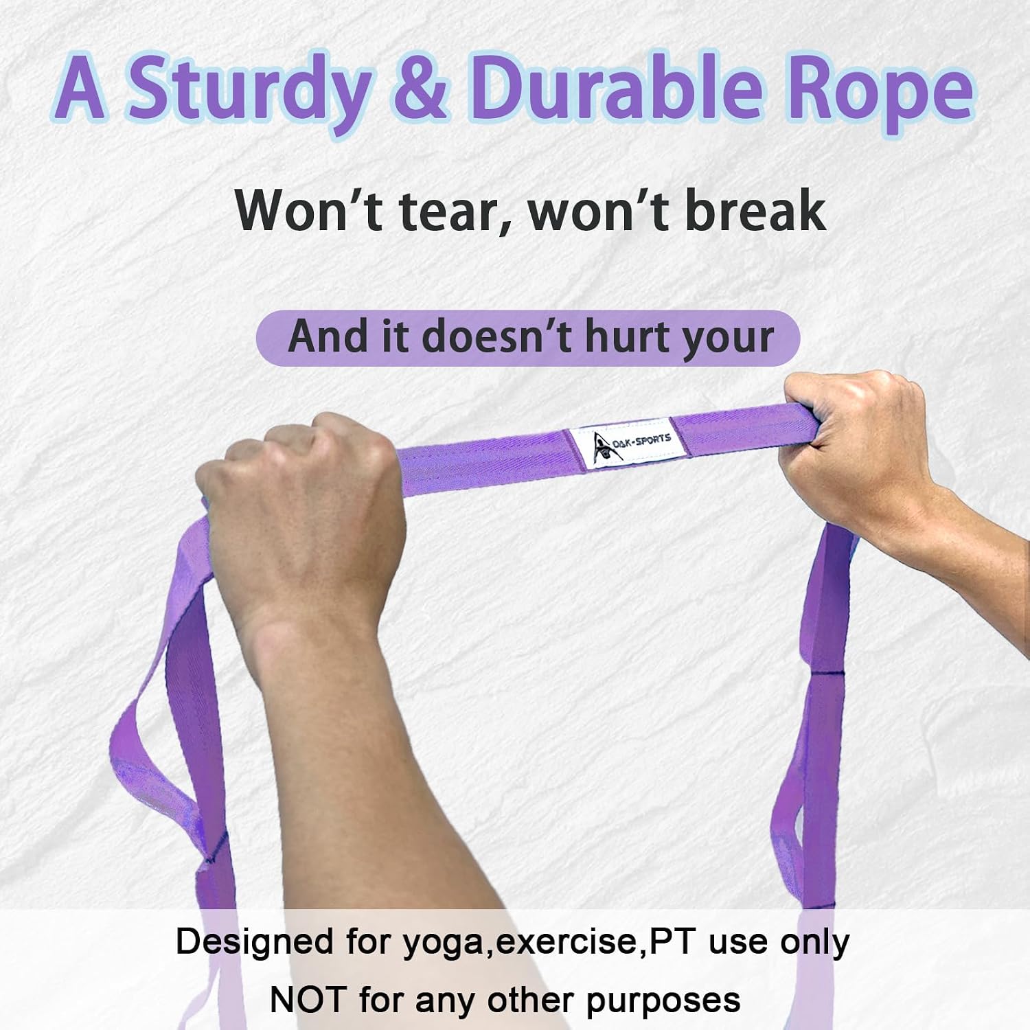 Stretching Strap Yoga Strap with Loops for Physical Therapy, Non-Elastic