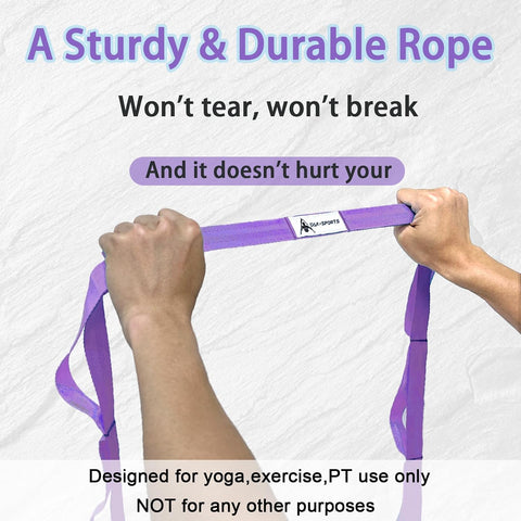 Stretching Strap Yoga Strap with Loops for Physical Therapy, Non-Elastic