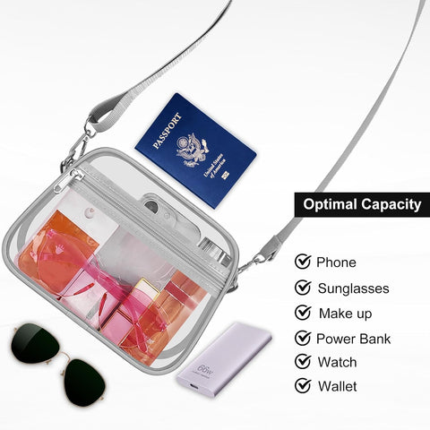 USPECLARE Clear Bag for Stadium Events Clear Sports Fan Handbags Purses