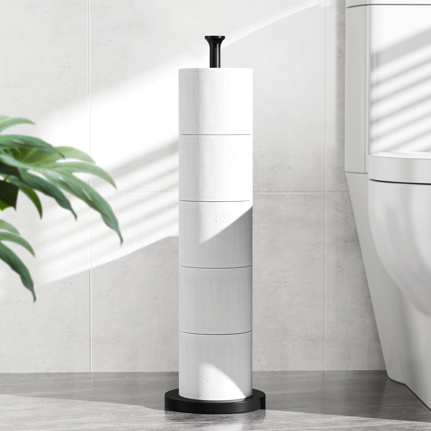 Toilet Paper Holder Stand (with Reserve Function), Free-Standing Storage