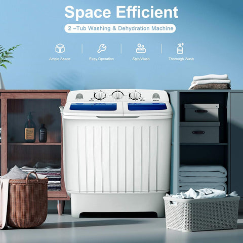 ARLIME Portable Washing Machine, 20lbs Mini Twin Tub Washing Machine
