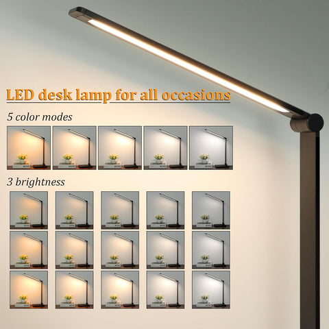 LED Desk Lamp with USB Ports,Touch Desk Lamps for Home Office with 5 Modes