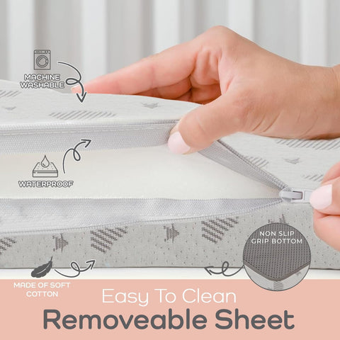 Pack and Play Mattress Topper | 38" x 26" Trifold Soft Foam