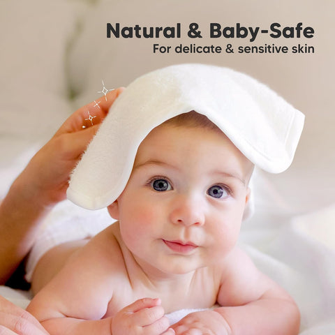 6-Pack Baby Washcloths, Soft Absorbent Washcloths for Face, Body (White)