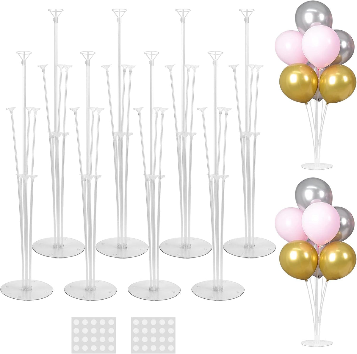 JOYYPOP 8 Sets Balloon Stand Kit For Table, Balloon Sticks with Base