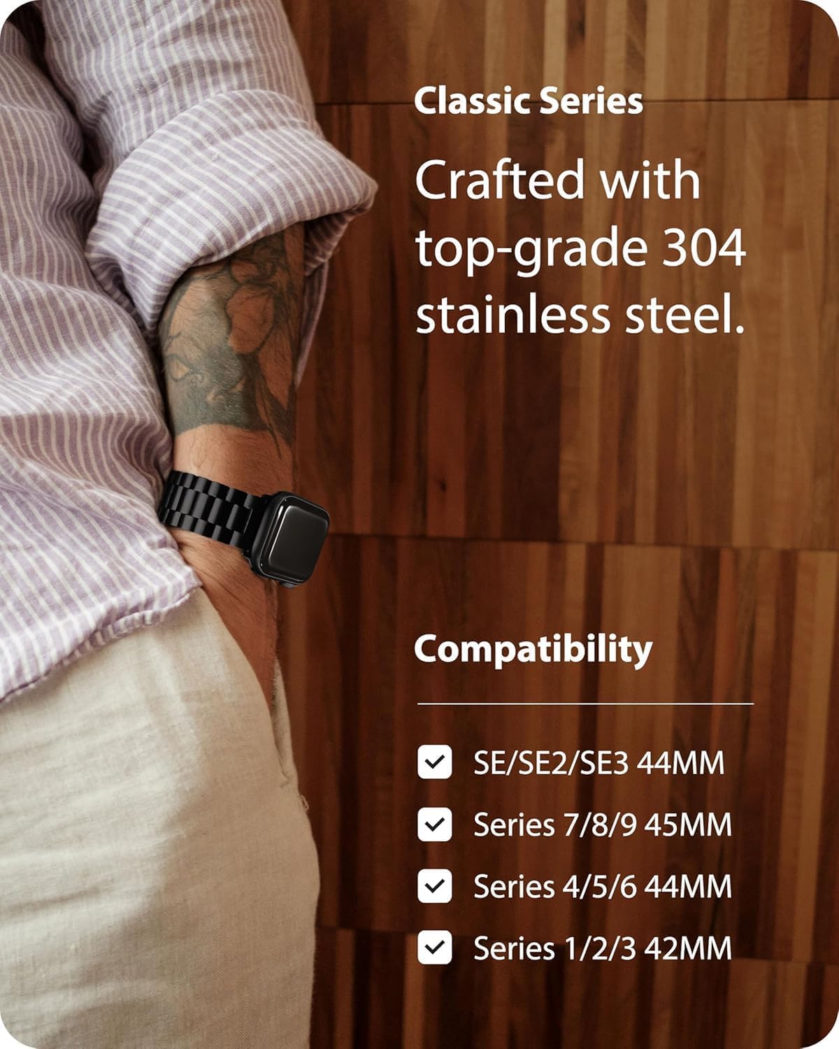 Fullmosa Metal Band with Case for Apple Watch 45/44/42/46/49/41/40/38mm