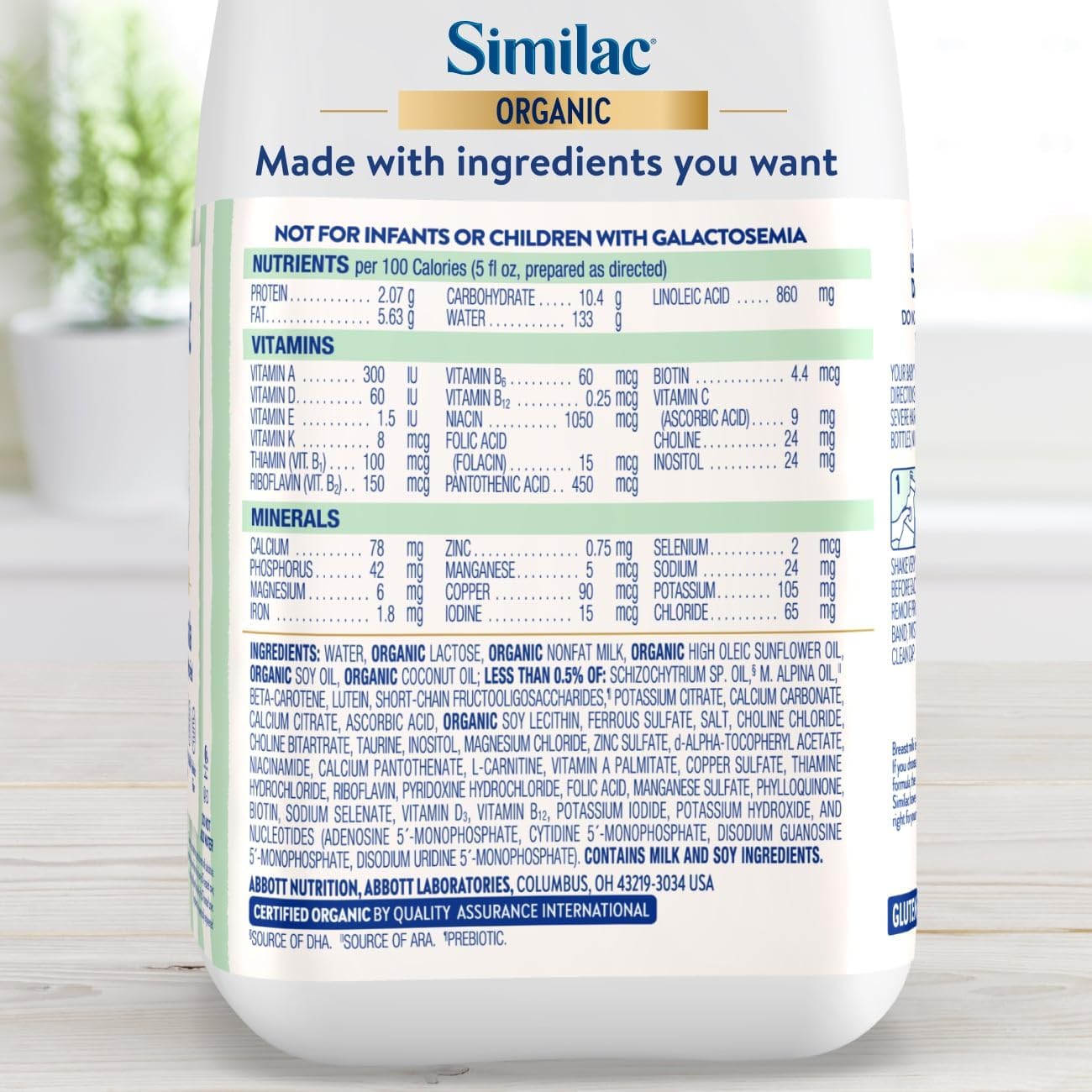 Similac Organic Infant Formula, Easy to Digest, USDA-Certified Organic, Ready to Feed, 32-fl-oz Bottle, Pack of 6