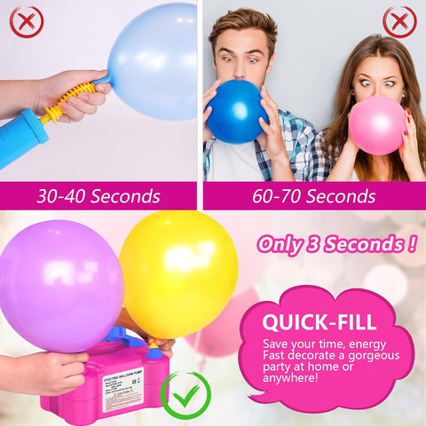 IDAODAN Electric Balloon Pump, Portable Electric Balloon Blower Machine Inflator Air Pump for Party Decorations