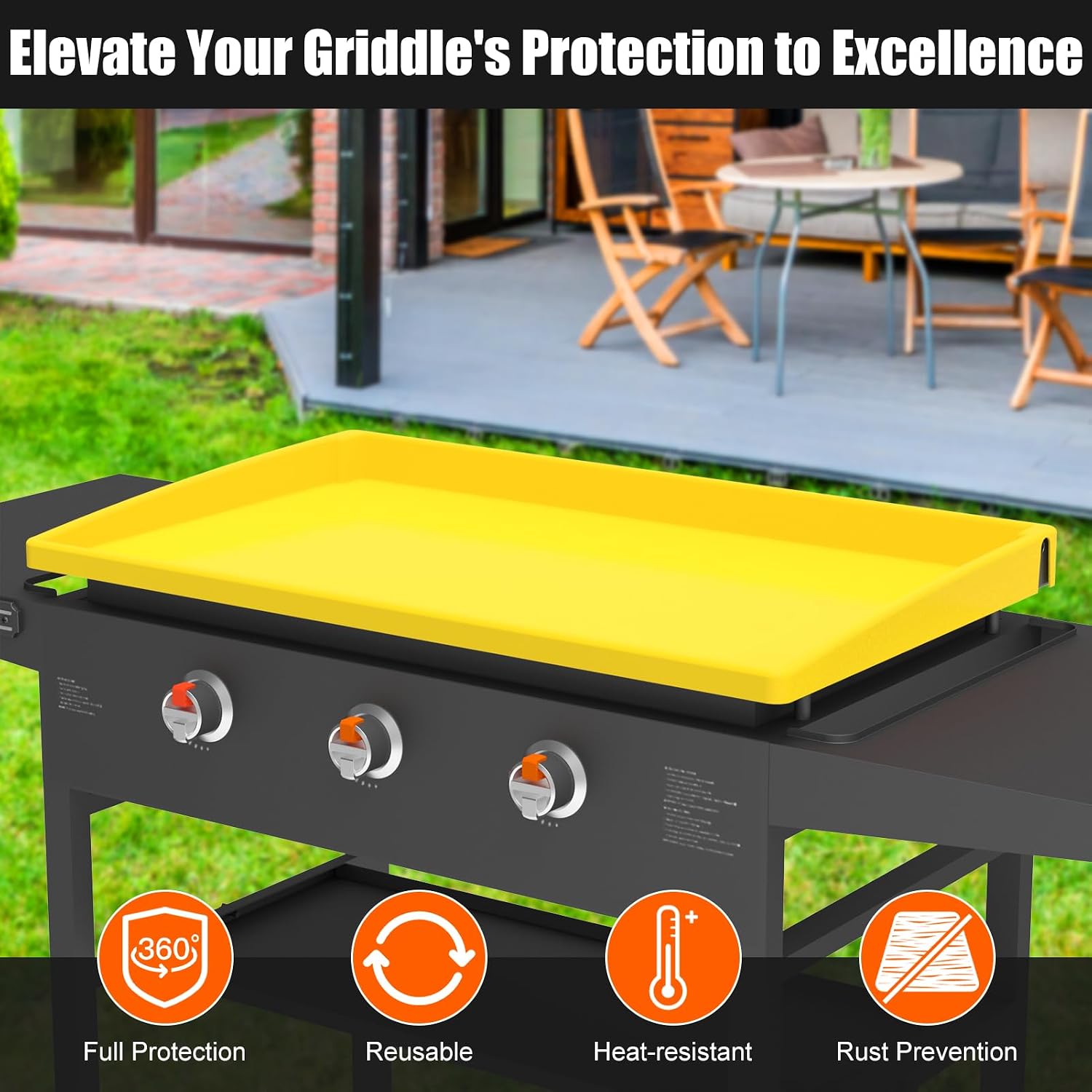 Silicone Griddle Mat Cover for Blackstone - 28 Inch True All-Encompassing Coverage Heavy Duty Food Grade Grill Buddy Mat, All Season Cooking Surface Protective Cover