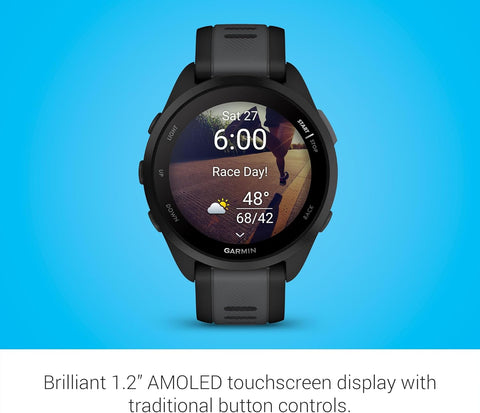Garmin Forerunner® 165, Running Smartwatch, 43mm, Black