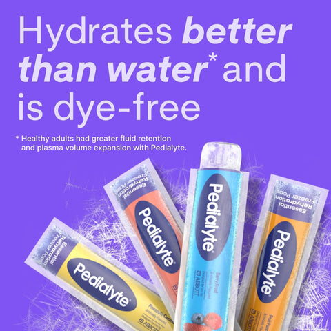 Pedialyte Electrolyte Solution Freezer Pops, Hydration Variety Pack-64ct