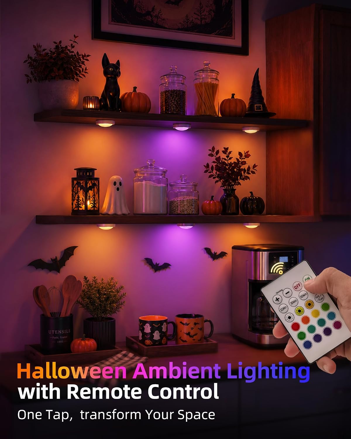 EZVALO 3-Pack Rechargeable Puck Lights with Remote