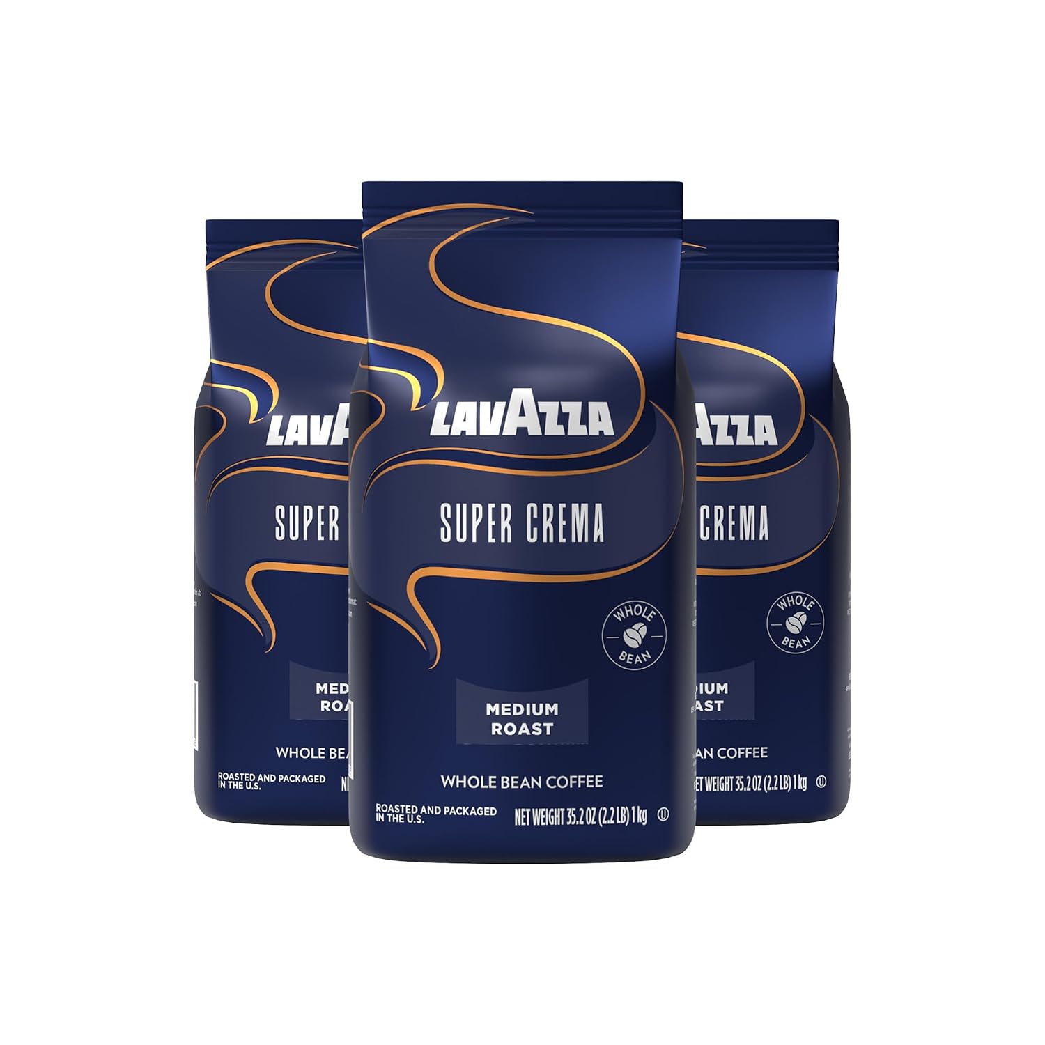 Lavazza Italian "Super Crema" Espresso Whole Bean Value Pack (3 x 2.2 lb bags)