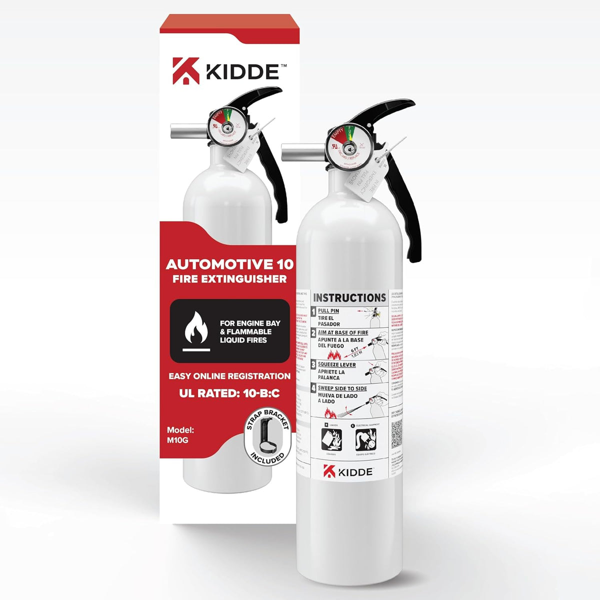 Kidde Auto 10 Fire Extinguisher for Cars and Trucks, 10-B:C, M10G