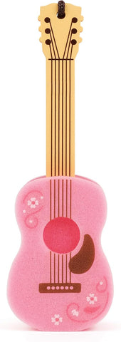 Dolly Parton Pink Guitar Bottle Brush Long-Handle Sponge, Fun and Unique Acoustic Guitar Design with Signature Dolly Logo, Great for Music Lovers