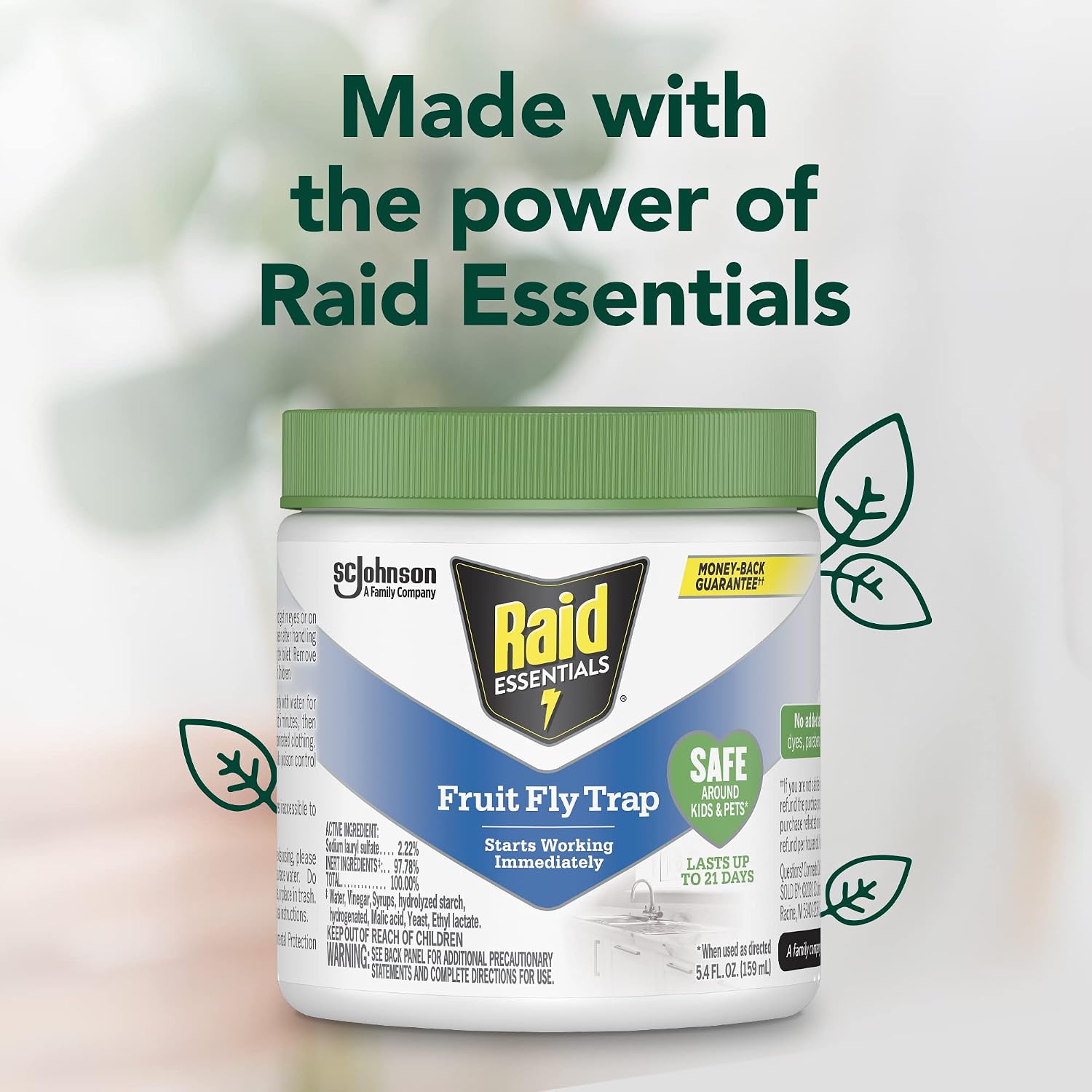 Raid Essentials Indoor Fruit Fly Trap, 5.4 oz