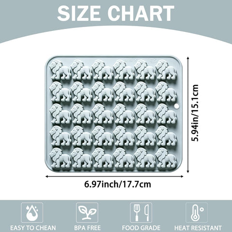 30-Cavity Lion Silicone Chocolate Molds, 3D Mini Lion Candy Molds