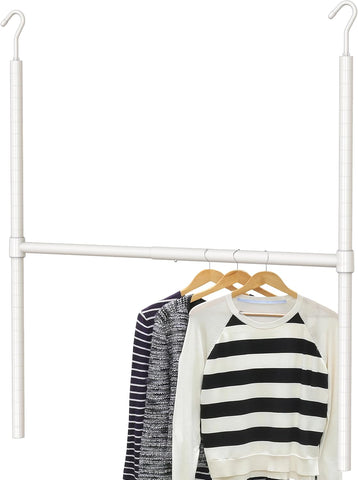 Simple Houseware Adjustable Closet Hanging Rod, White