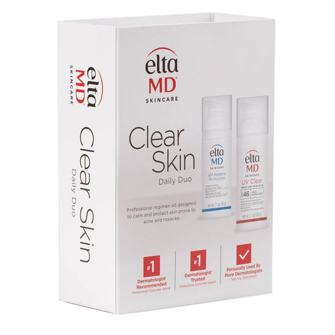 EltaMD Clear Skin Daily Duo Kit with AM Restore Facial Moisturizer and UV Clear SPF 46 Face Sunscreen, For Acne Prone and Sensitive Skin