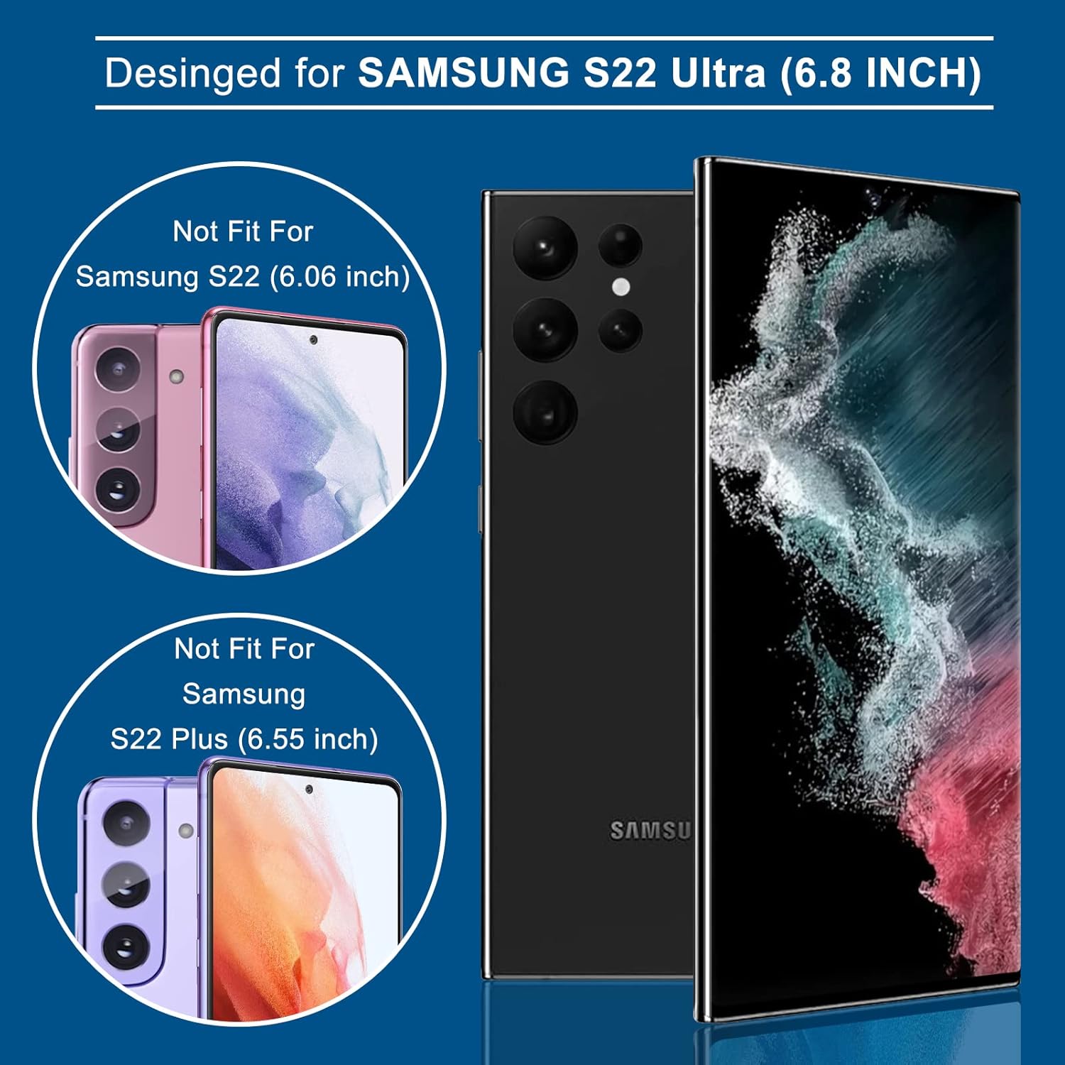 LYWHL 2 Pack for Samsung Galaxy S22 Ultra Privacy Screen Protector, Anti-Spy Full Adhesive Flexible Film for Galaxy S22 Ultra 5G 6.8”, [Support Fingerprint Reader] Easy Installation Frame - Black