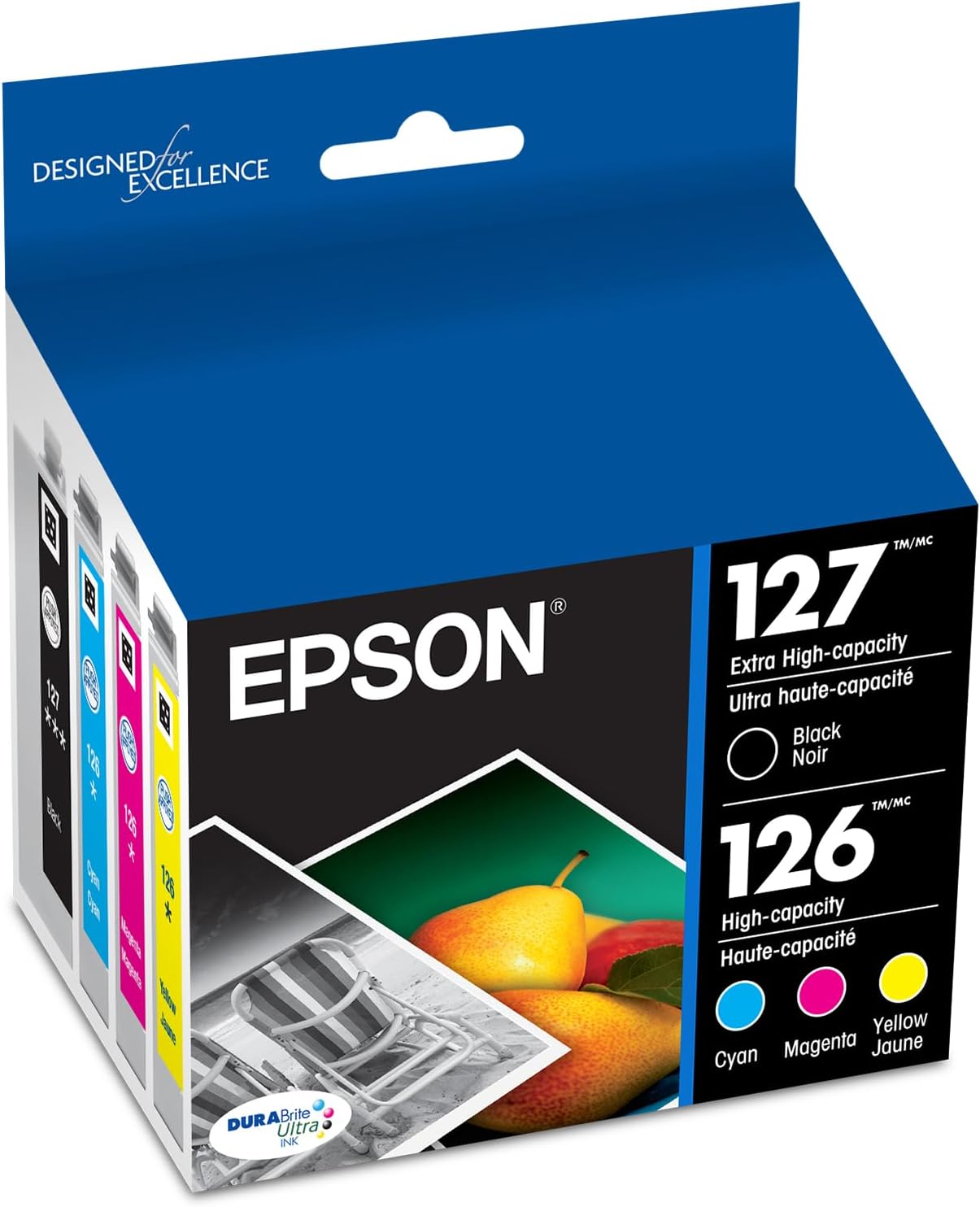 Epson T127120-BCS DURABrite Ultra Black & Color Combo Pack Extra High Capacity Cartridge Ink