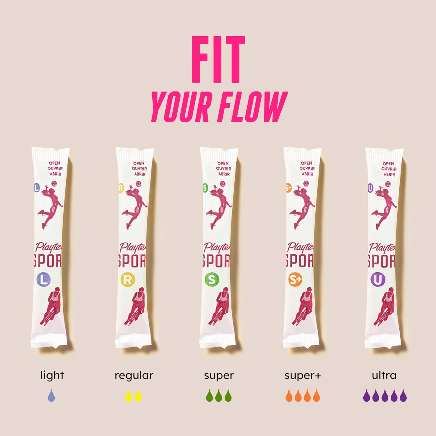 Playtex Sport Tampons, Multipack Regular/Super, Fragrance Free, 48 ct