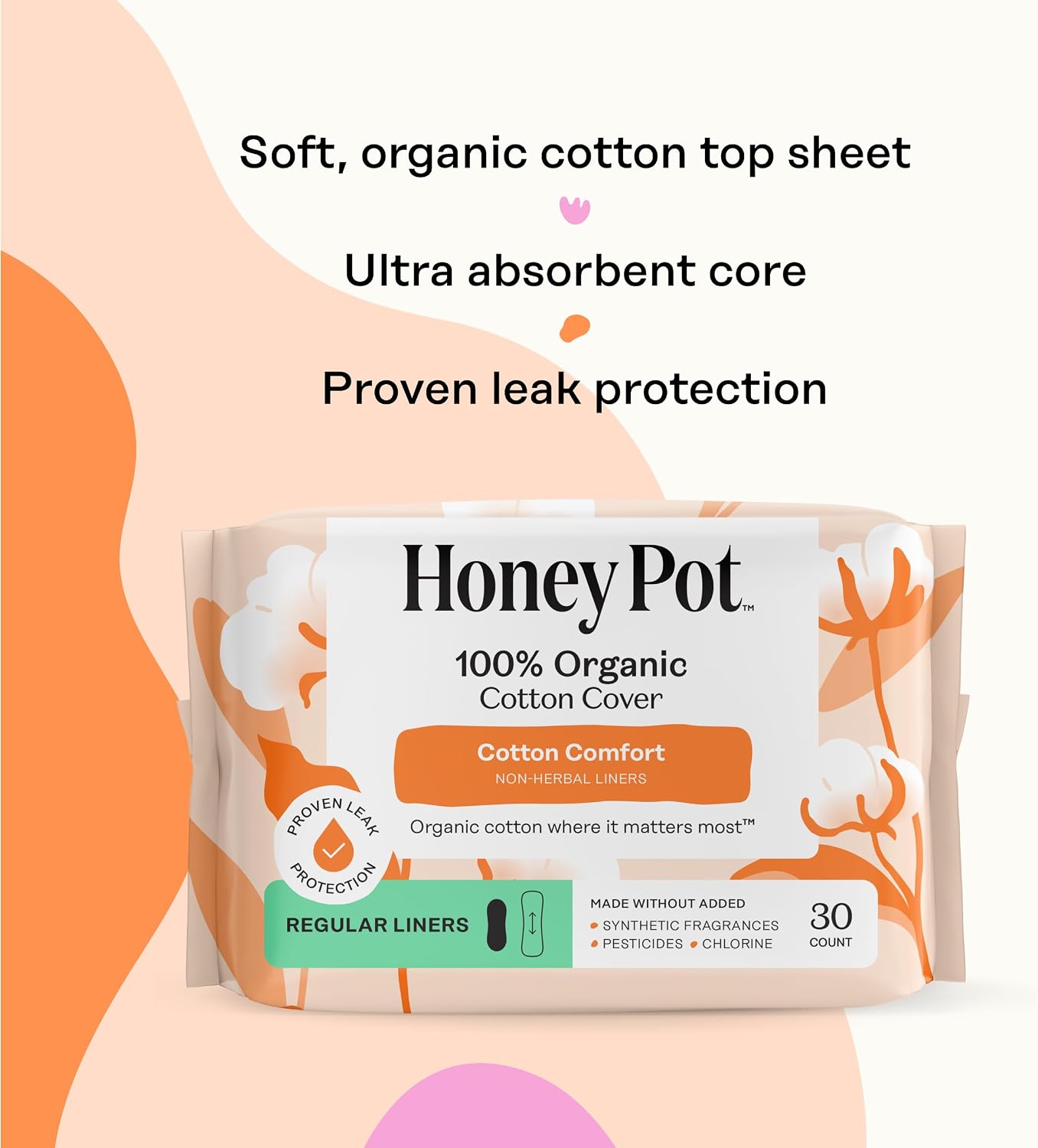 The Honey Pot Company - Cotton Comfort - Panty Liners for Women