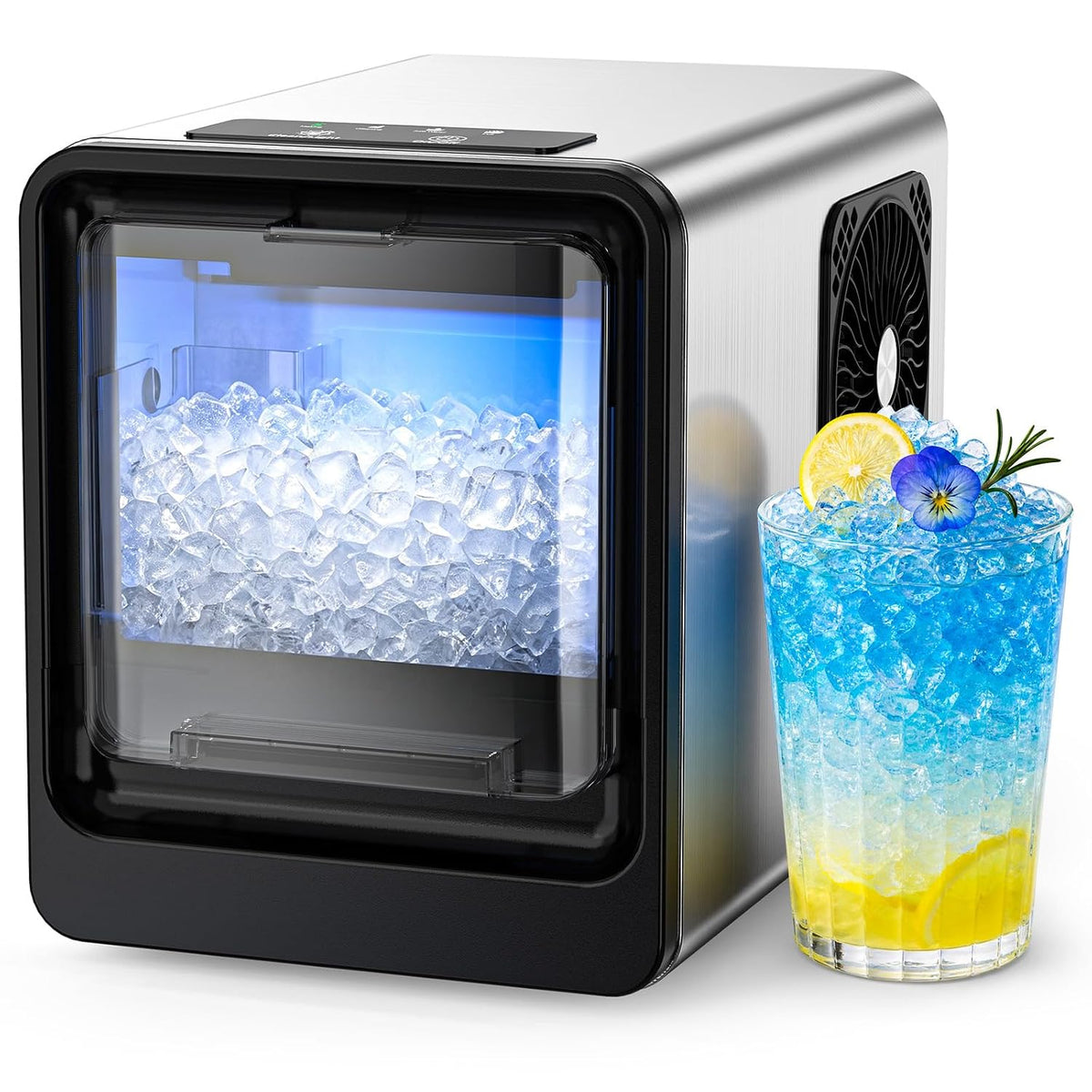 Electactic Nugget Ice Maker Countertop, Ready in 4 Mins, 35Lbs/24H